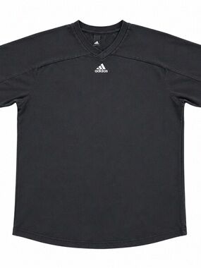 Adidas Mens Large Black Performance T-Shirt 3 Stripes Logo Athletic Tee